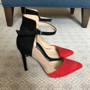 Zara color block heels. Size 37